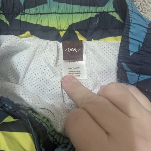 Tea Collection Kids Swim Trunks - Blue and Yellow Shark Print - Picture 4 of 4